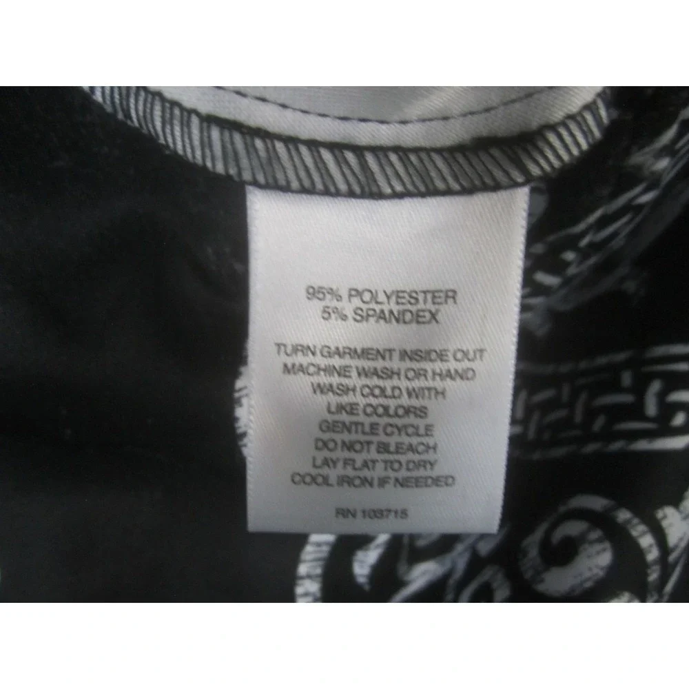 Womens Valerie Stevens XL Black White Patterned Mini Pencil Skirt Ornate Baroque
